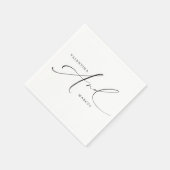 VALENTINA Chic Elegante Calligraphy Script Wedding Serviette (Ecke)