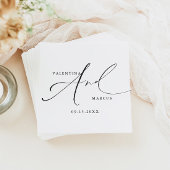 VALENTINA Chic Elegante Calligraphy Script Wedding Serviette