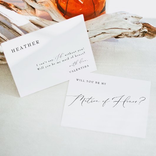 VALENTINA Classic Script Matron of Honor Vorschlag Einladung