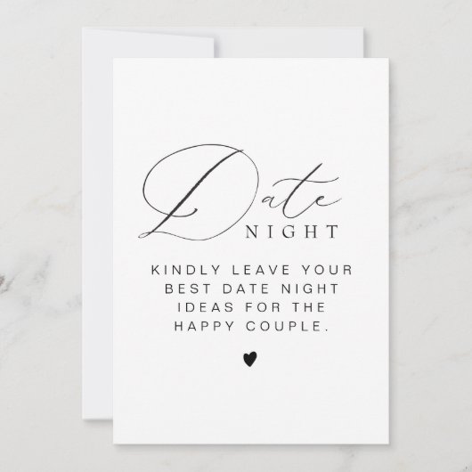 VALENTINA Elegant Minimalist Date Night Ideas Game Einladung (Vorderseite)