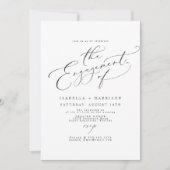 VALENTINA Elegante Minimale Script Engagement Part Einladung (Vorderseite)