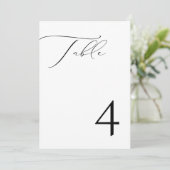 VALENTINA Elegante Minimalistische Script-Tischnum Einladung (Stehend Vorderseite)