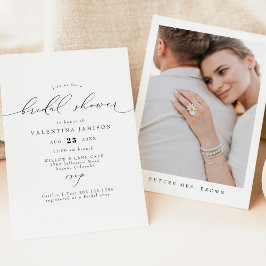 VALENTINA Elegantes Minimalistisches Script-Brautp Einladung