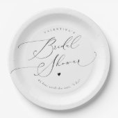 VALENTINA Elegantes Minimalistisches Script-Brautp Pappteller (Vorderseite)