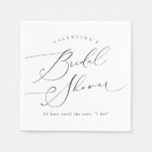 VALENTINA Elegantes Minimalistisches Script-Brautp Serviette (Vorderseite)