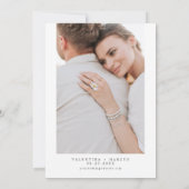 VALENTINA Elegantes Minimalistisches Skript Hochze Einladung (Rückseite)