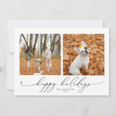 VALENTINA Elegantes Script 2 Foto Happy Holidays Einladung (Vorderseite)