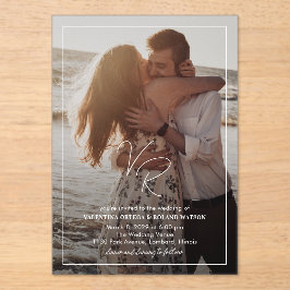 Valentina Foto Moderne Hochzeit Acryleinladungen