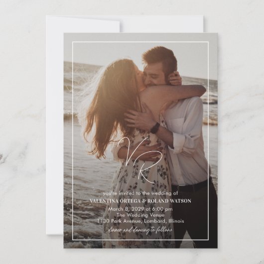 Valentina Foto Moderne Hochzeit Einladung (Vorderseite)