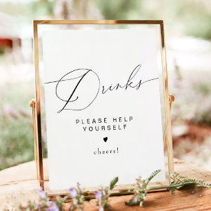 VALENTINA Moderne elegante Script Typografy Drinks Poster