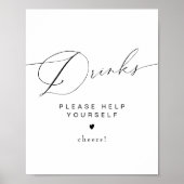 VALENTINA Moderne elegante Script Typografy Drinks Poster (Vorne)