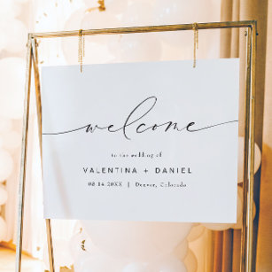 VALENTINA Moderne, elegante Script Wedding Willkom Poster