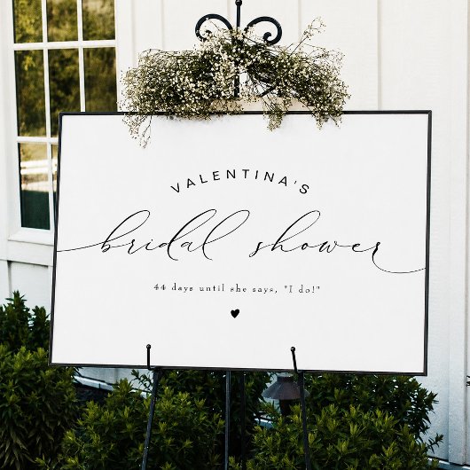 VALENTINA Modernes, elegantes Script-Brautparty Poster