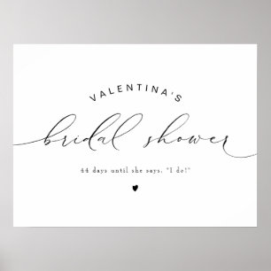 VALENTINA Modernes, elegantes Script-Brautparty Poster