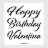 Valentina Name Vorname black Sticker Geburtstag (Blatt)