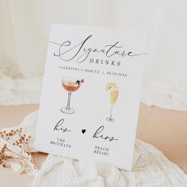 VALENTINA Script Signature Drink Hochzeit Bar Sockelschild