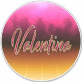 Valentina Vorname Name pink Aufkleber Sticker (Vorderseite)