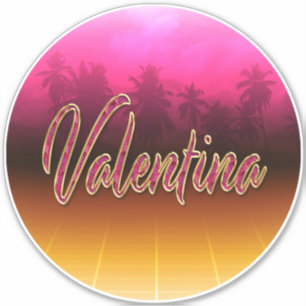 Valentina Vorname Name pink Aufkleber Sticker