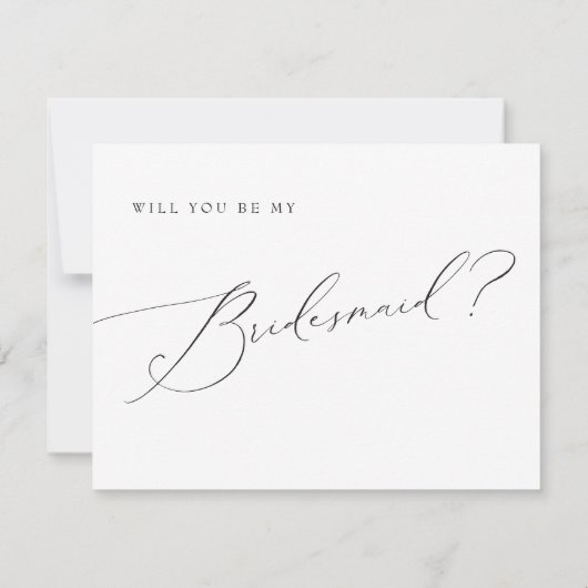 VALENTINA Whimsical Script Bridesmaid Vorschlag Einladung (Rückseite)