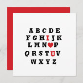 Valentinalalphabet in Liebe Feiertagskarte (Vorne/Hinten)