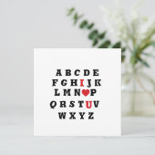 Valentinalalphabet in Liebe Feiertagskarte (Stehend Vorderseite)