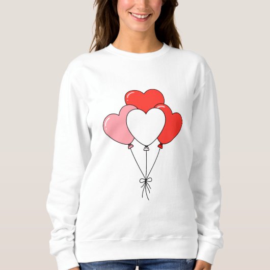 Valentinalballonherz im Shirt-Design Sweatshirt (Vorderseite)