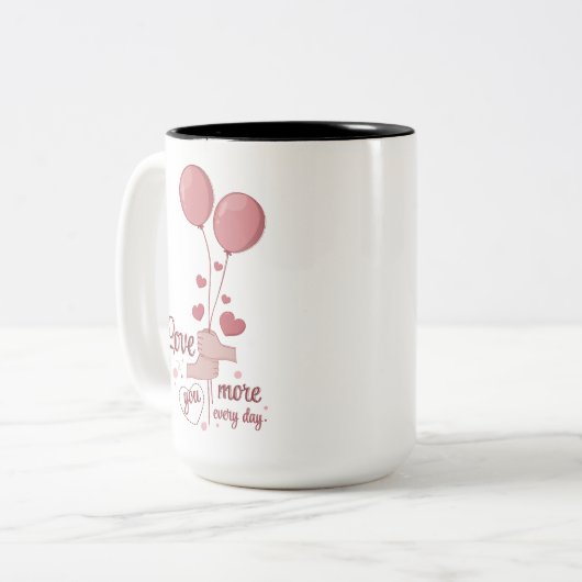 Valentinalglas Zweifarbige Tasse (Vorderseite Links)