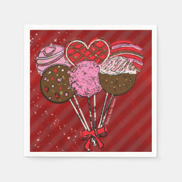 Valentinas Cake Pop Moderne Chic Geburtstagsparty Serviette