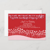 Valentinas erster Geburtstag Einladung (Vorne/Hinten)