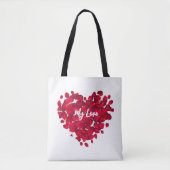 Valentinas Individuelle Name Herz-Shaped Rose Peta Tasche (Vorderseite)