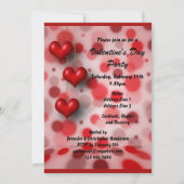 Valentinas Party Alice & Flamingo Retro Herzen Einladung (Rückseite)