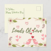 Valentinas rustikale Ladungen von Liebe, floral Ni Postkarte (Vorne/Hinten)