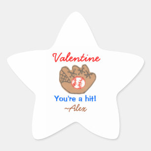 Valentinaufkleber im Baseball - personalisiert Stern-Aufkleber