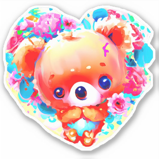 Valentinbär Aufkleber (Vorderseite)