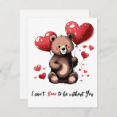 Valentinbär Feiertagskarte (Vorne/Hinten)