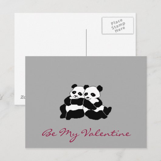 Valentinbär Feiertagspostkarte (Vorne/Hinten)