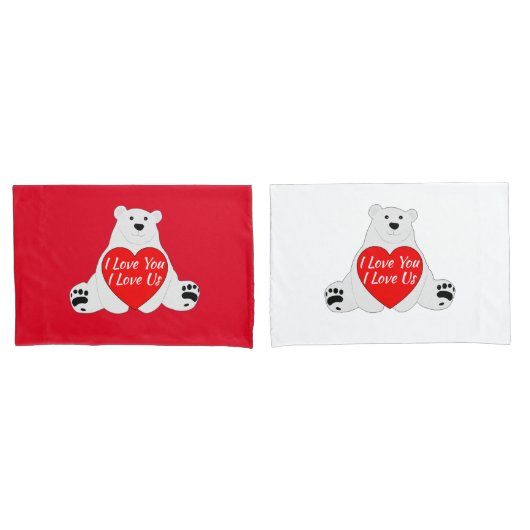 Valentinbär mit Herz Kissenbezug (Vorderseite-Set)