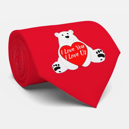 Valentinbär mit Herz Krawatte (Gerollt)