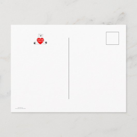 Valentinbär mit Herz Postkarte (Rückseite)
