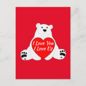 Valentinbär mit Herz Postkarte (Vorderseite)
