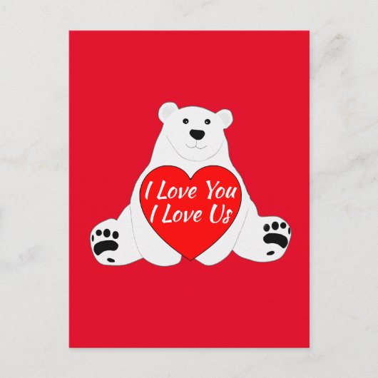 Valentinbär mit Herz Postkarte (Vorderseite)