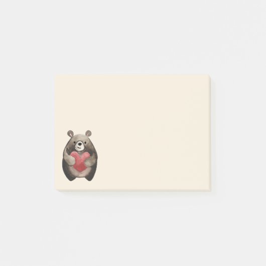 Valentinbär Post-it Klebezettel (Vorderseite)
