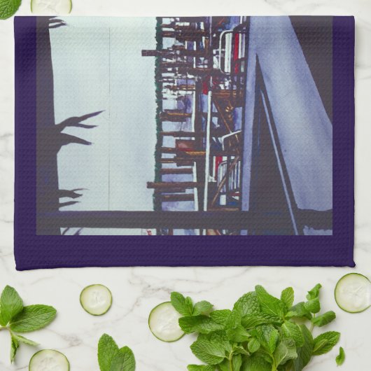 Valentinblick, Hafeninsel Geschirrtuch (Gefaltet)