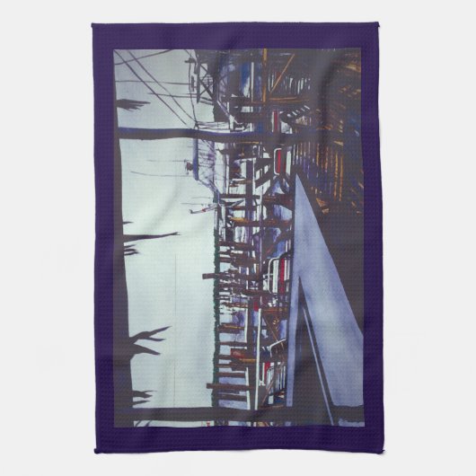 Valentinblick, Hafeninsel Geschirrtuch (Vertikal)