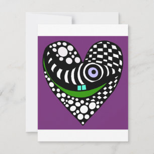 Valentincard abstrakte, trendige lila Liebe Mitteilungskarte