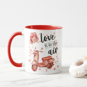 Valentindesign: Tasse von Rollern und Ballons