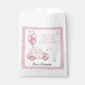 Valentine 1. Geburtstag Pink Ballon und Auto Geschenktütchen (Vorderseite)