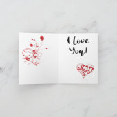 Valentine 1 Herz, Valentinkarte, AI generiert, Dankeskarte (Innenseite)