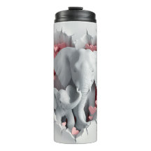 Valentine 3D Mama & Baby Elephants Tumbler Wrap