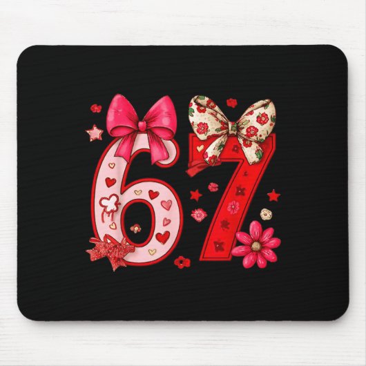 Valentine 67 Lustige Sechs Sieben Meme Coquette Sc Mousepad (Vorne)
